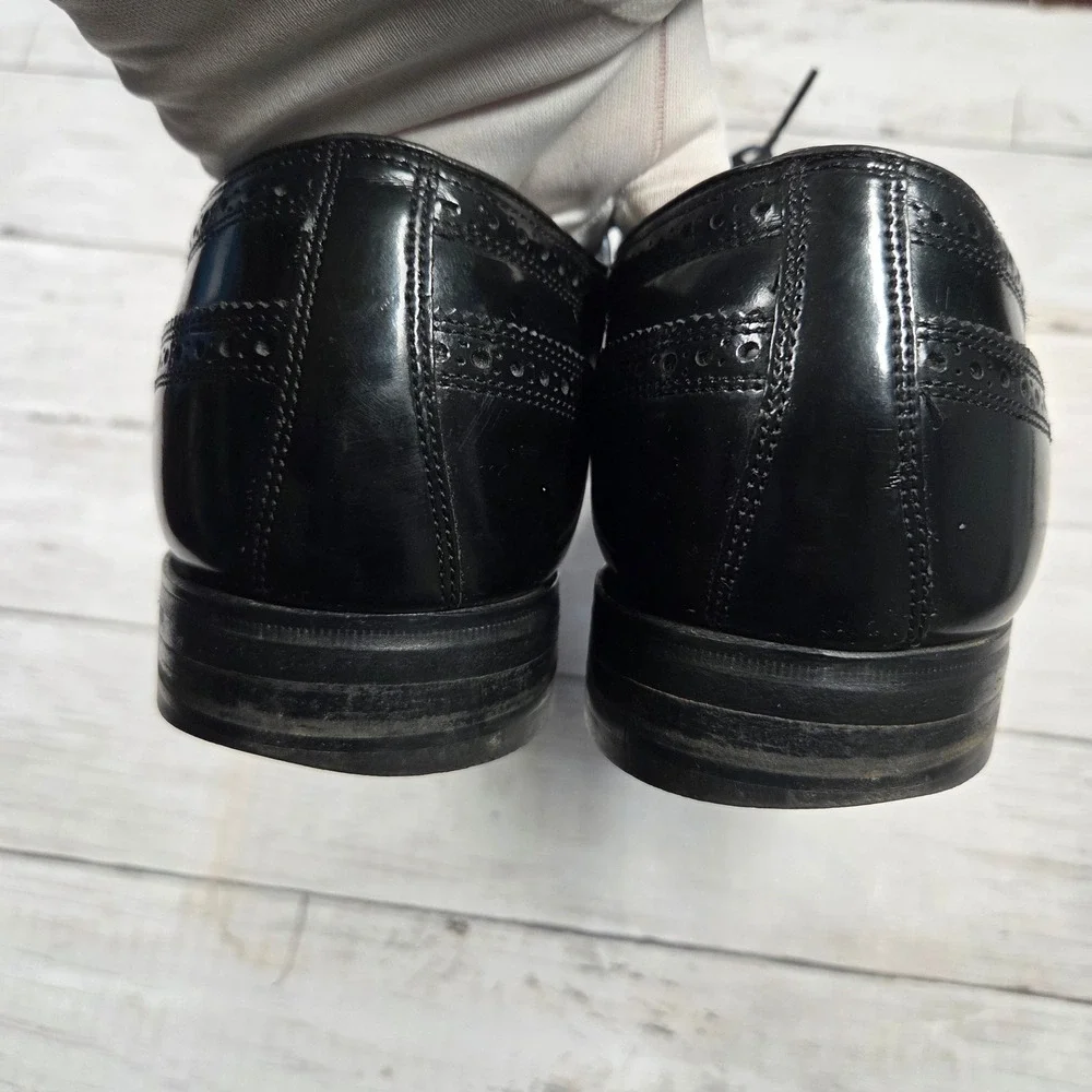 Florsheim Dress Shoes Mens‎ 9.5 3E Black Longwing Blucher 20856 Wingtip Brogue